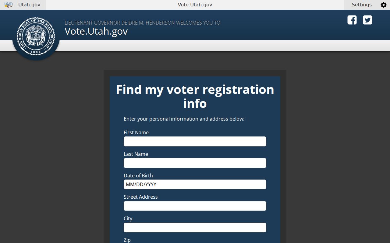 Davis County voter registration records lookup form