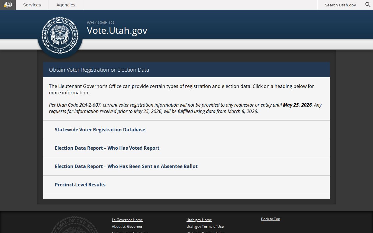 Davis County voter registration records and election data request options